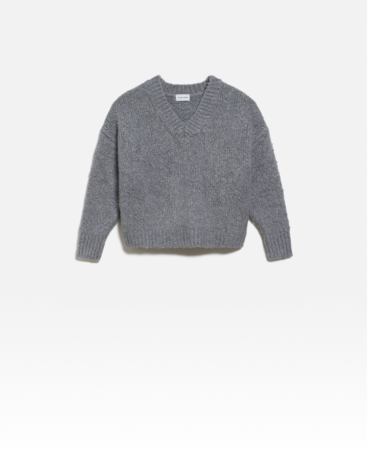 スカリオーネ Vネック プルオーバー ミディアムグレー