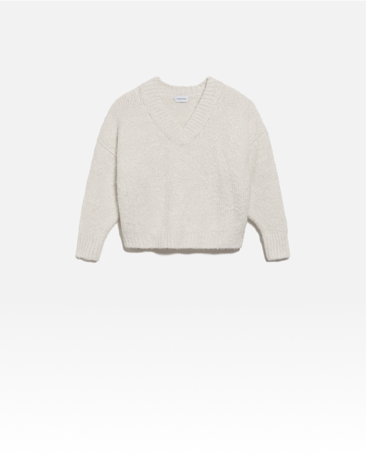 スカリオーネ Vネック プルオーバー ホワイト