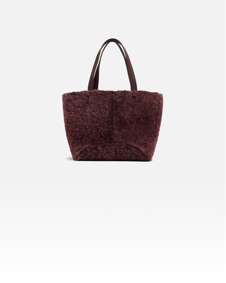 MANACO トートバッグスモール ムートン ボルドー