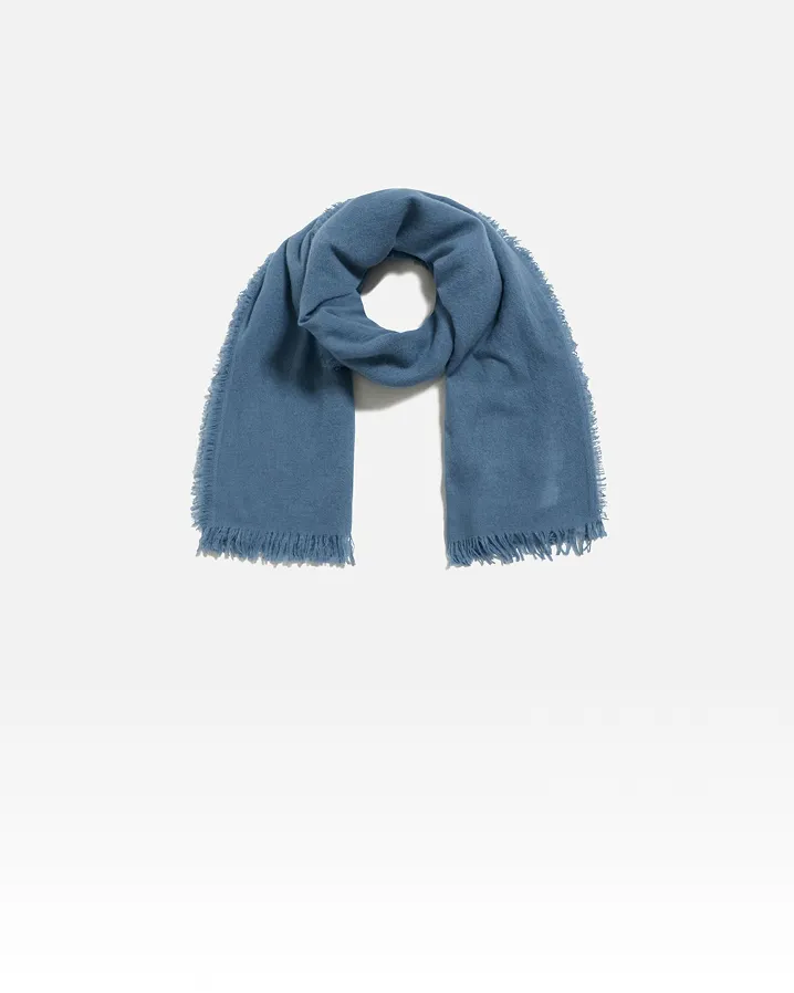 アソースメレ 　カシミヤマイクロバスケットストールii ブルー