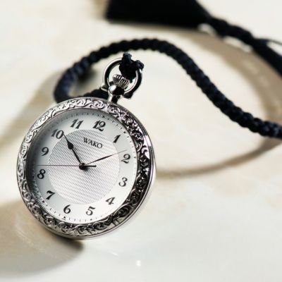 WAKO 銀製 提げ時計