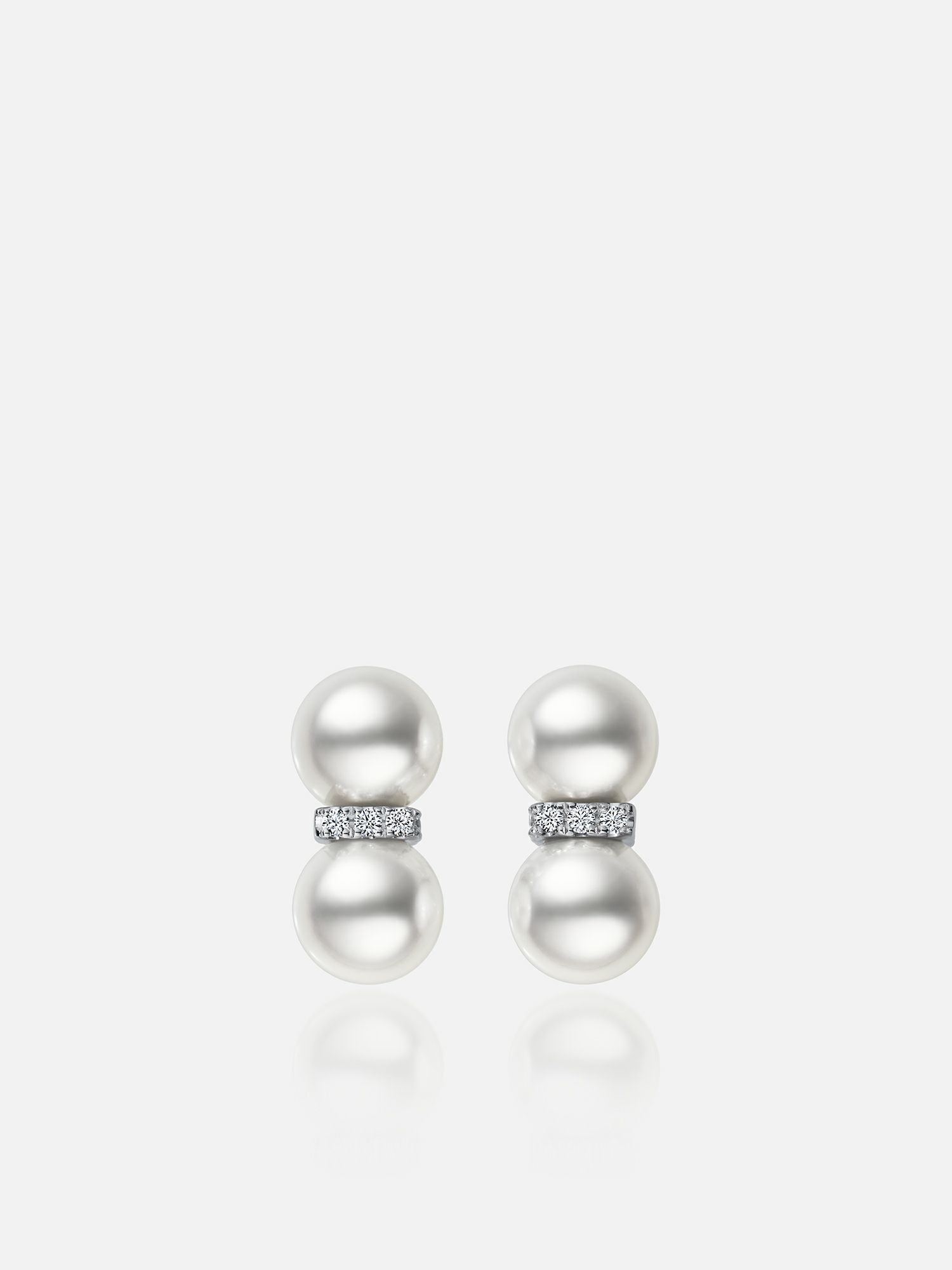 ピアス〈PT アコヤ真珠 ダイヤモンド〉 |イヤリング・ピアス | WAKO 