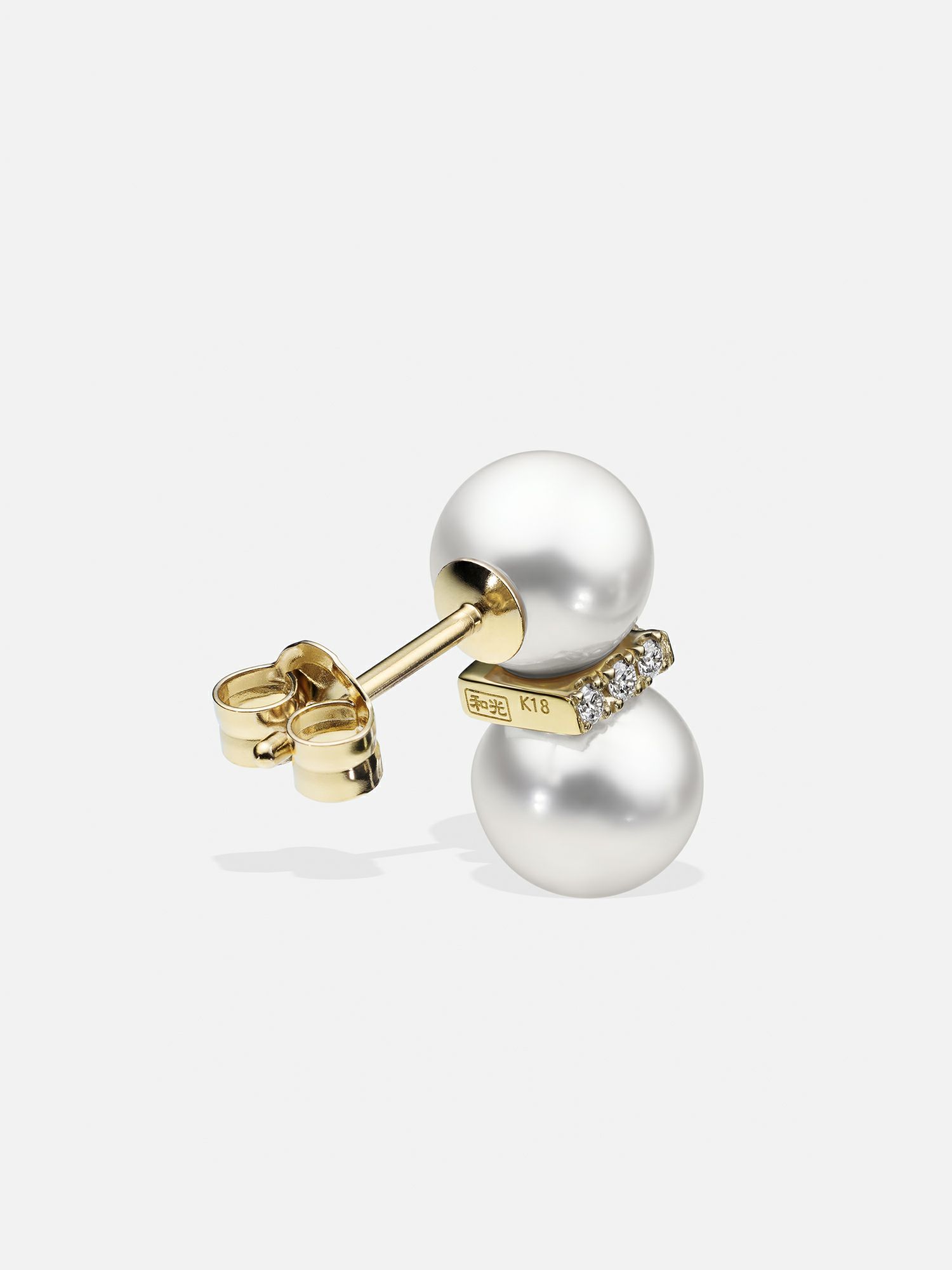 ピアス〈18KYG アコヤ真珠 ダイヤモンド〉 |イヤリング・ピアス | WAKO 