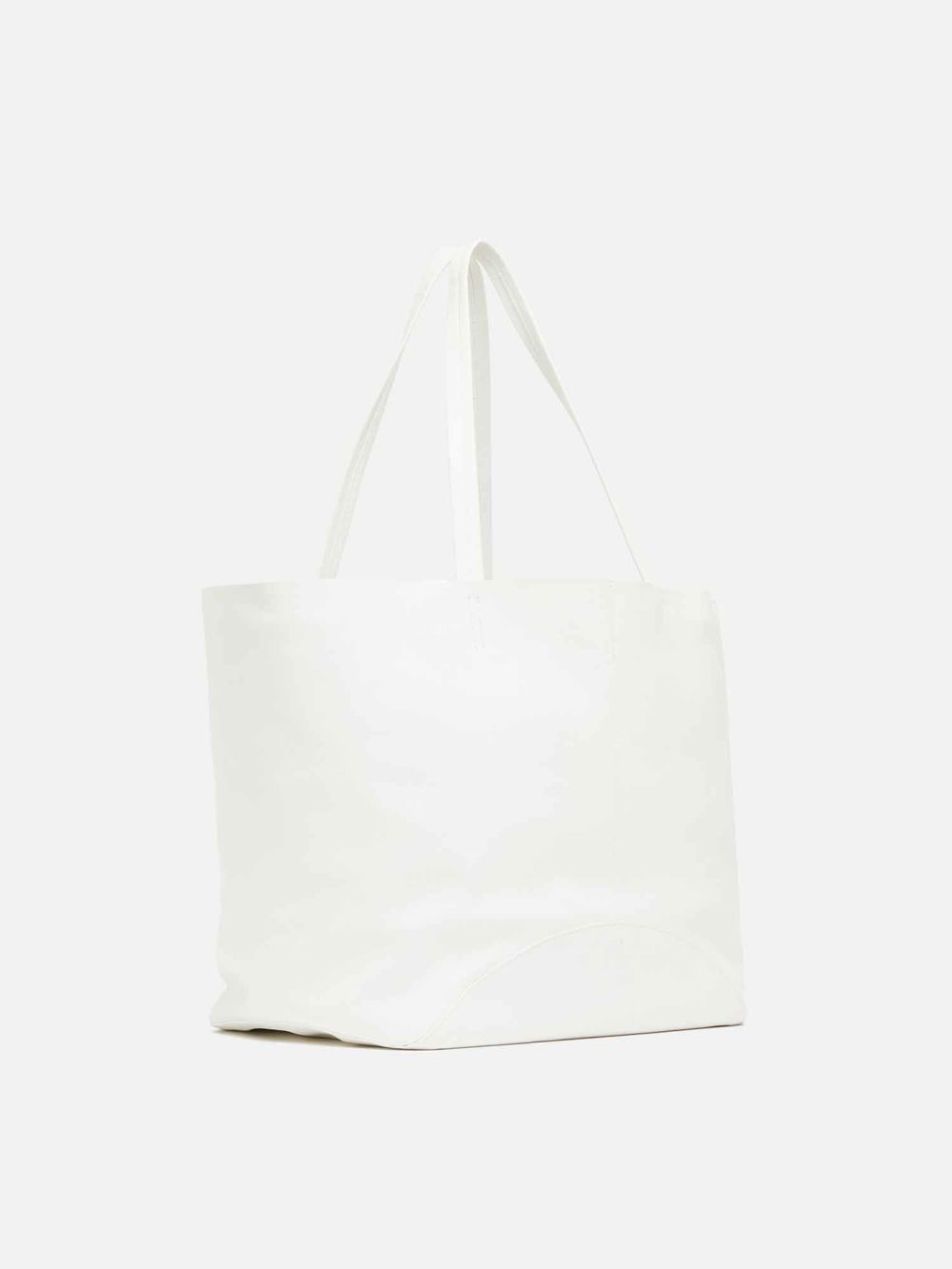 【美品: ほぼ未使用】WAKO ホワイト ハンドバッグ 仕切り付き 美品】ハンドバッグ ホワイト 仕切り付き 美品: ほぼ未使用】WAKO