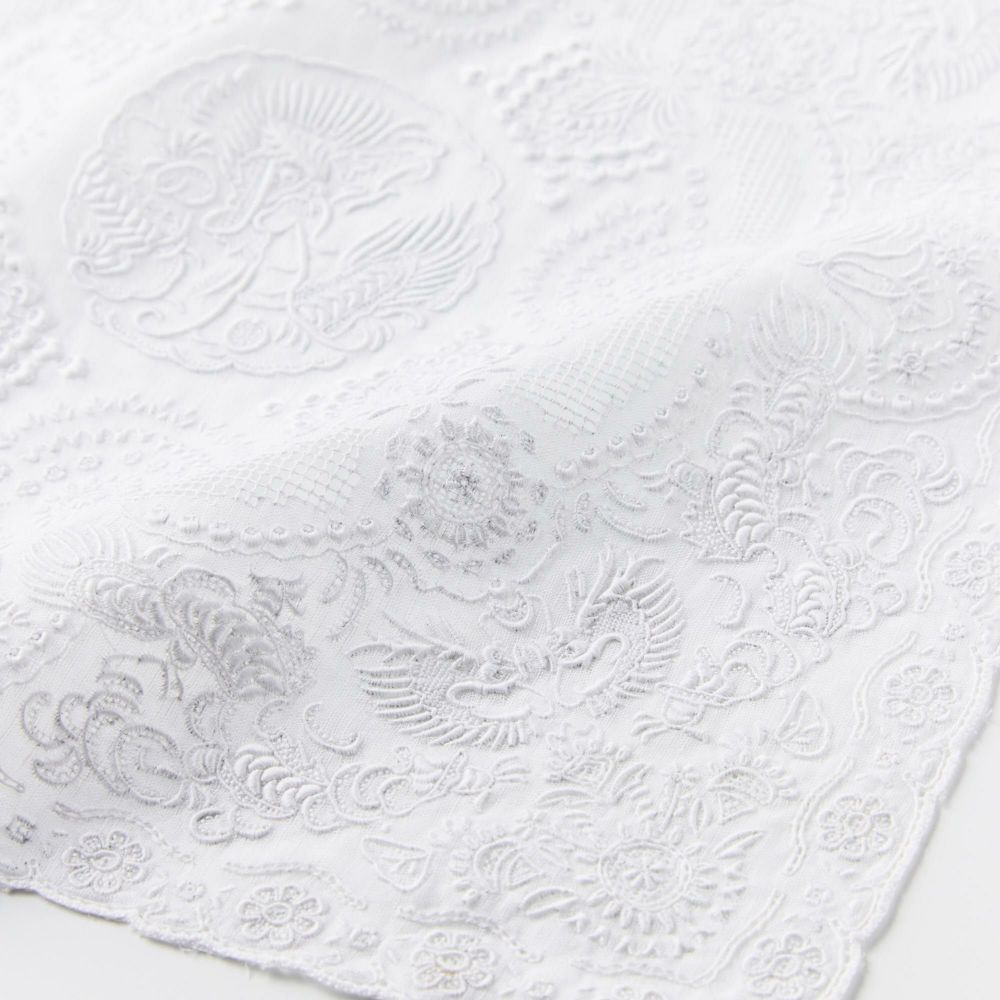 スワトウ刺繍 ハンカチ ホワイト |ハンカチーフ | WAKOオンライン 