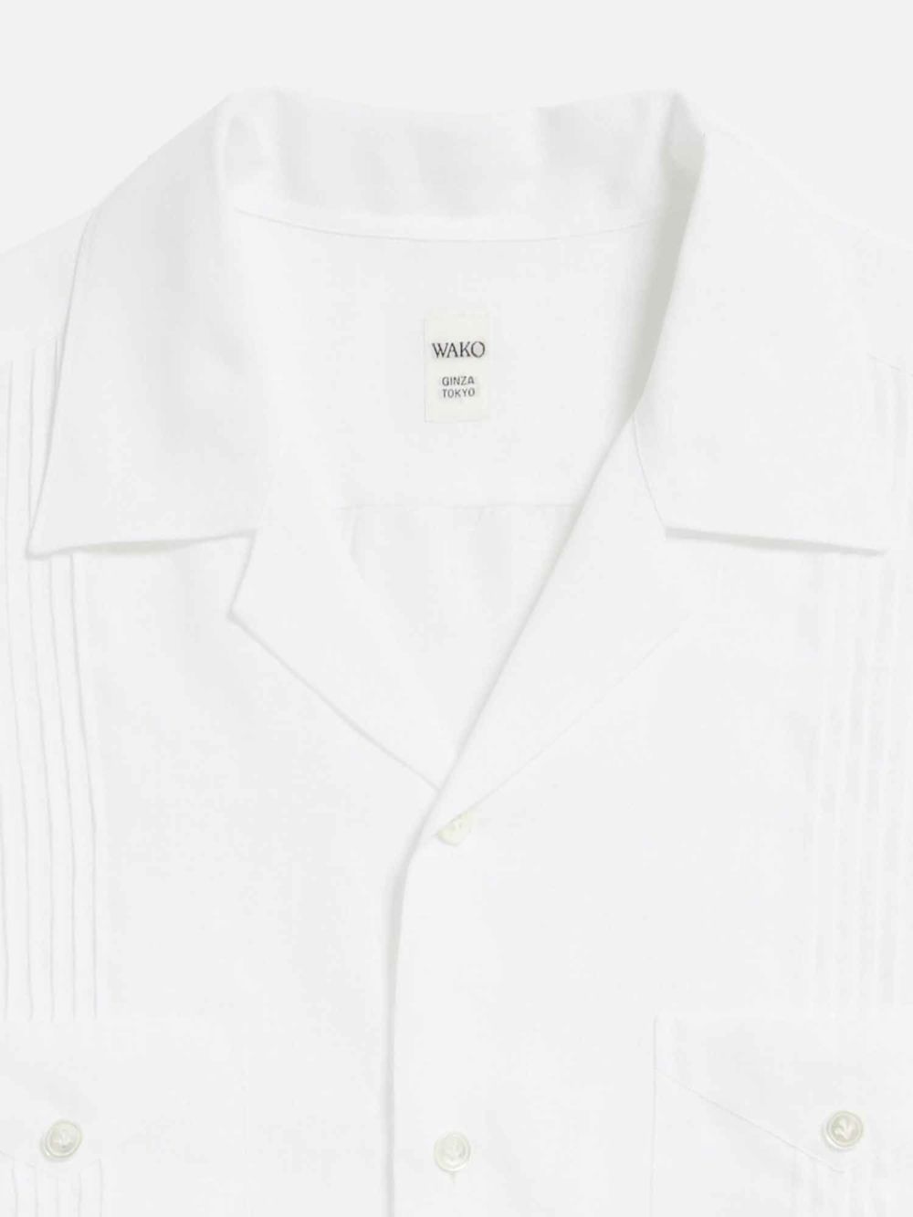 HOWIE Cuba shirt (white) キューバシャツ　白 サテン】cuba shirt キューバシャツ ホワイト 開襟シャツ 刺繍