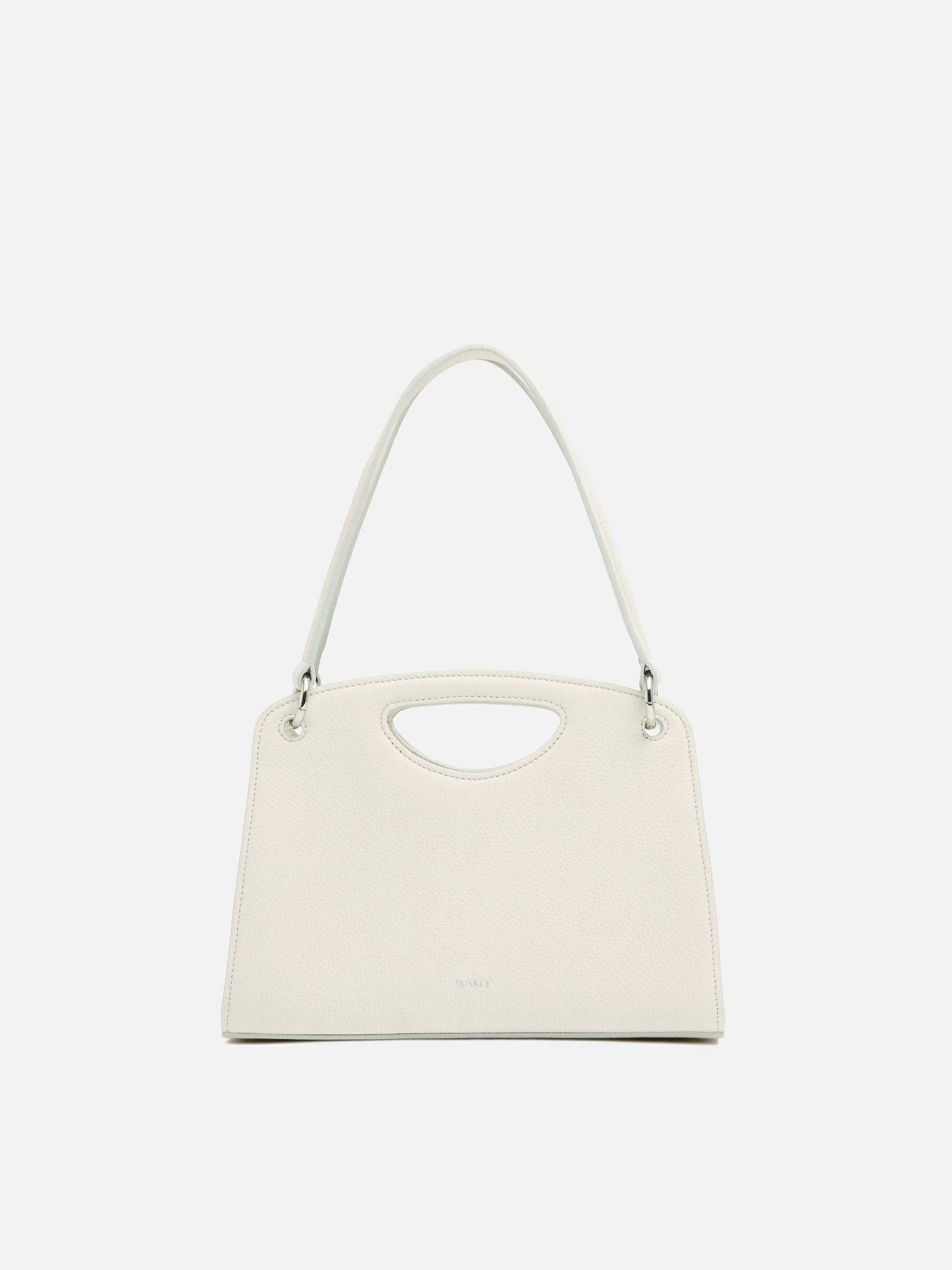 銀座和光アイボリー ストライプ ハンドバッグ 