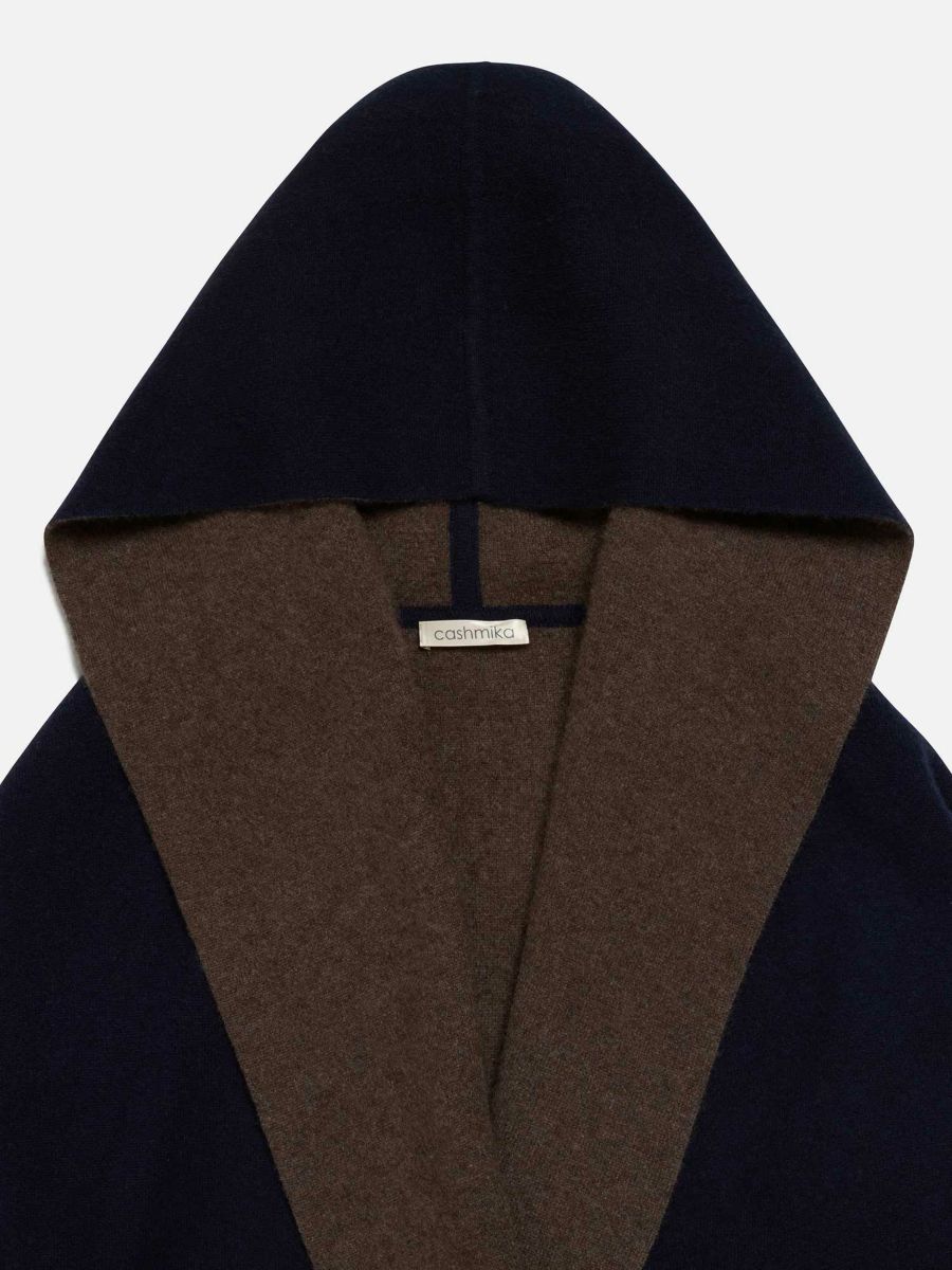 カシミカ リバーシブルフードコート ブラウン |レディースアパレル