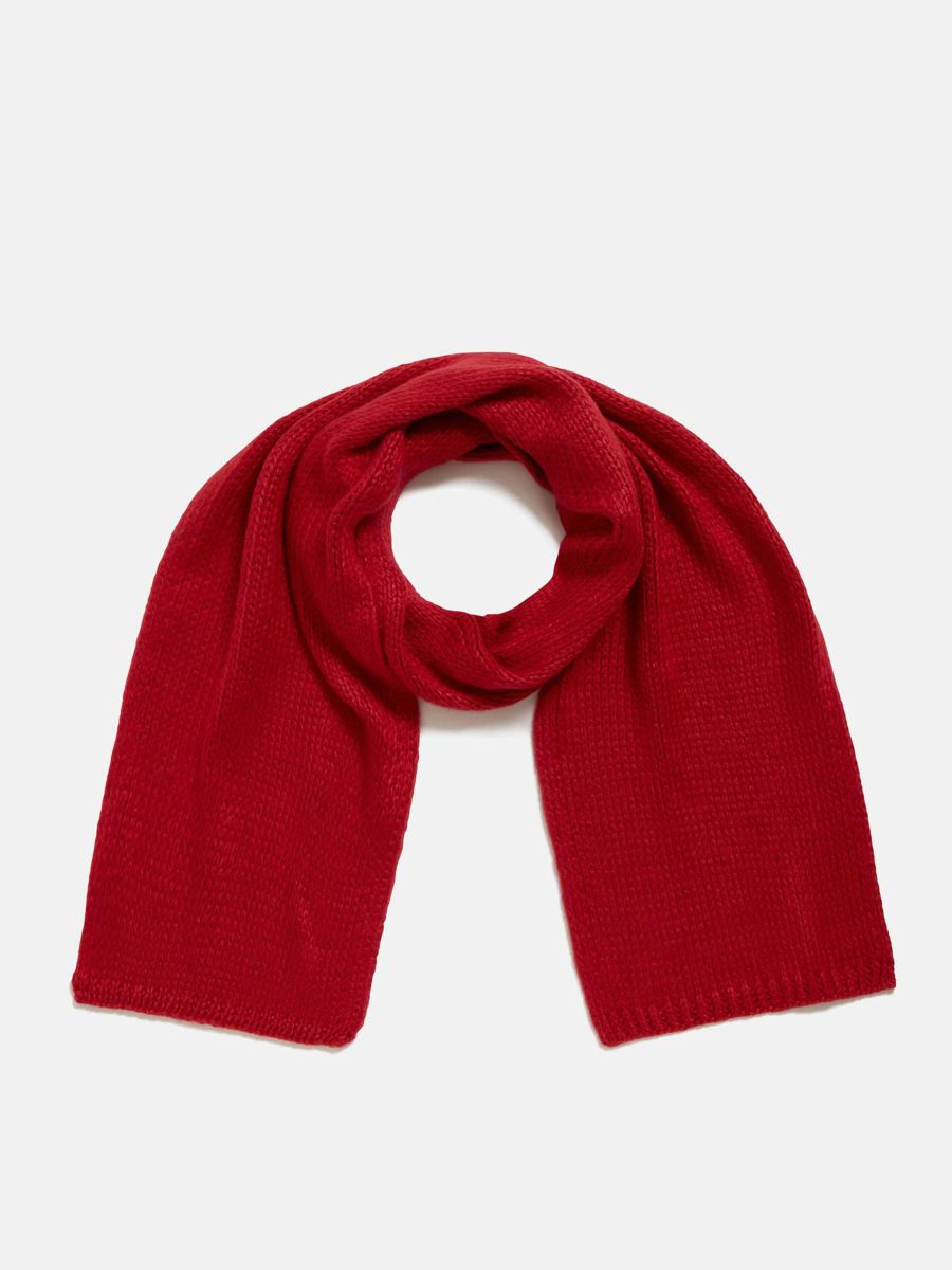FEKETE ラメフーディーマフラー(レッド) FEKETE（フェケテ）の「HOODED GLITTER MUFFLER / ラメ
