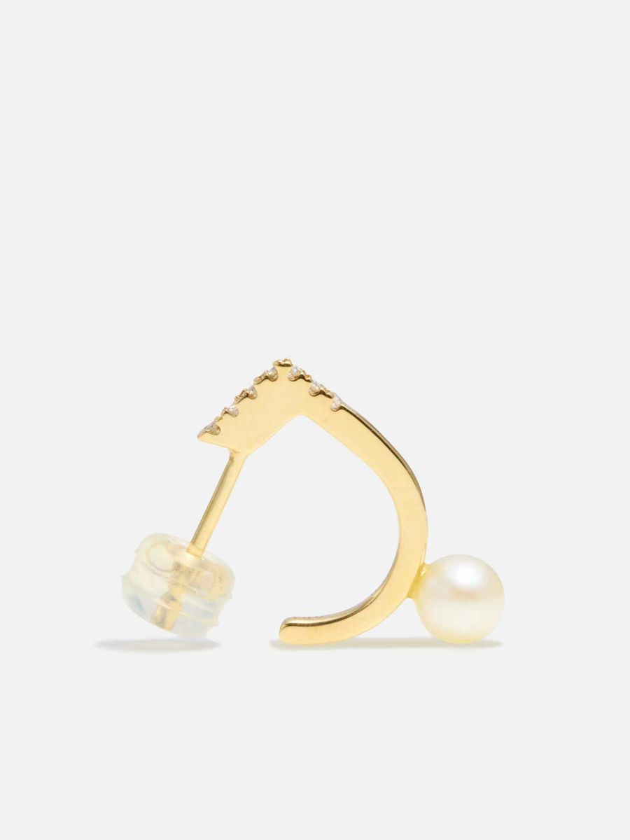 ヒロタカ ダイヤモンド ピアス「Manhhatan」 ゴールド〈片耳用