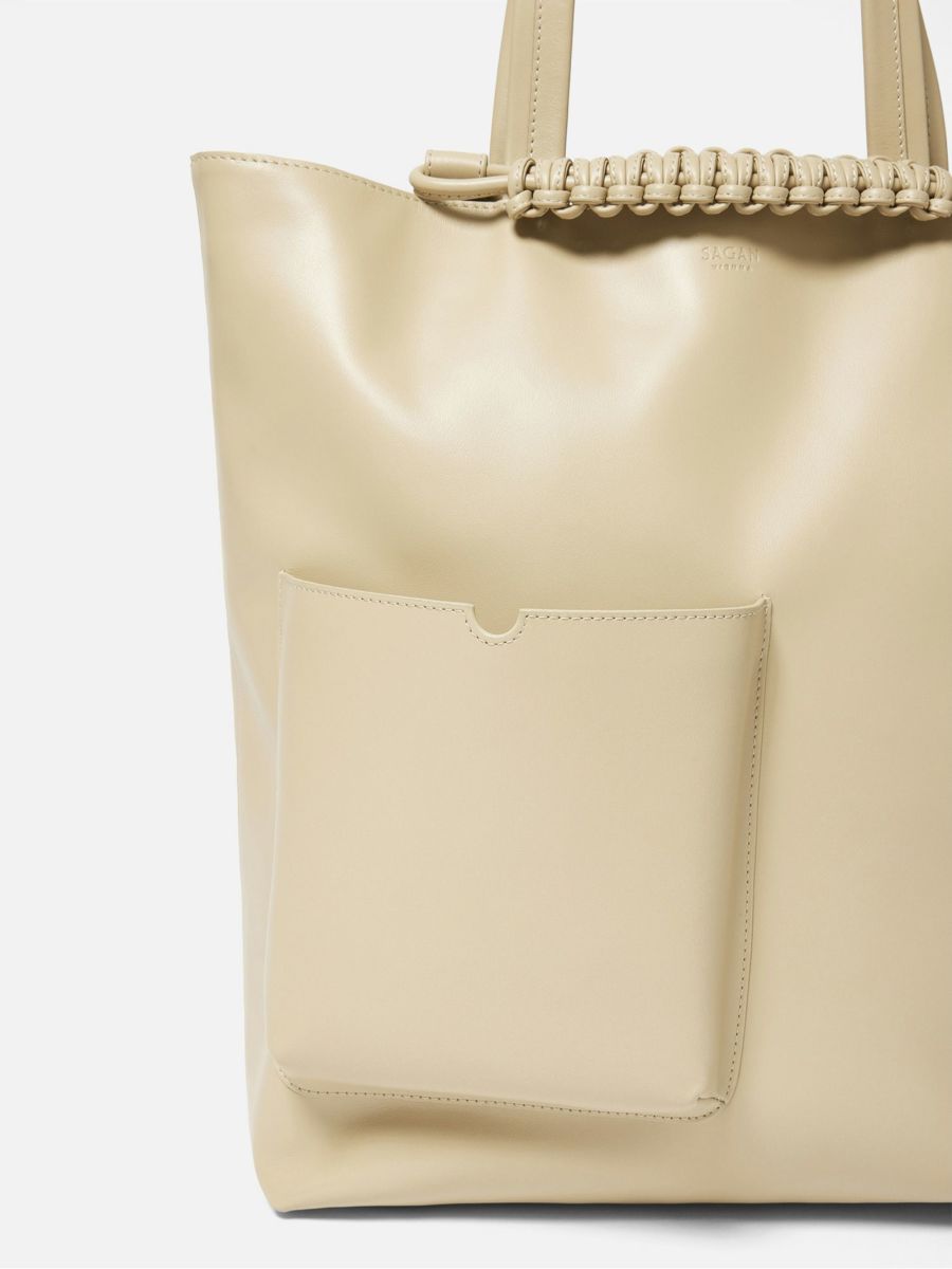 SAGAN Vienna Pazar Book TOTE COW Leather ベージュ |SAGAN