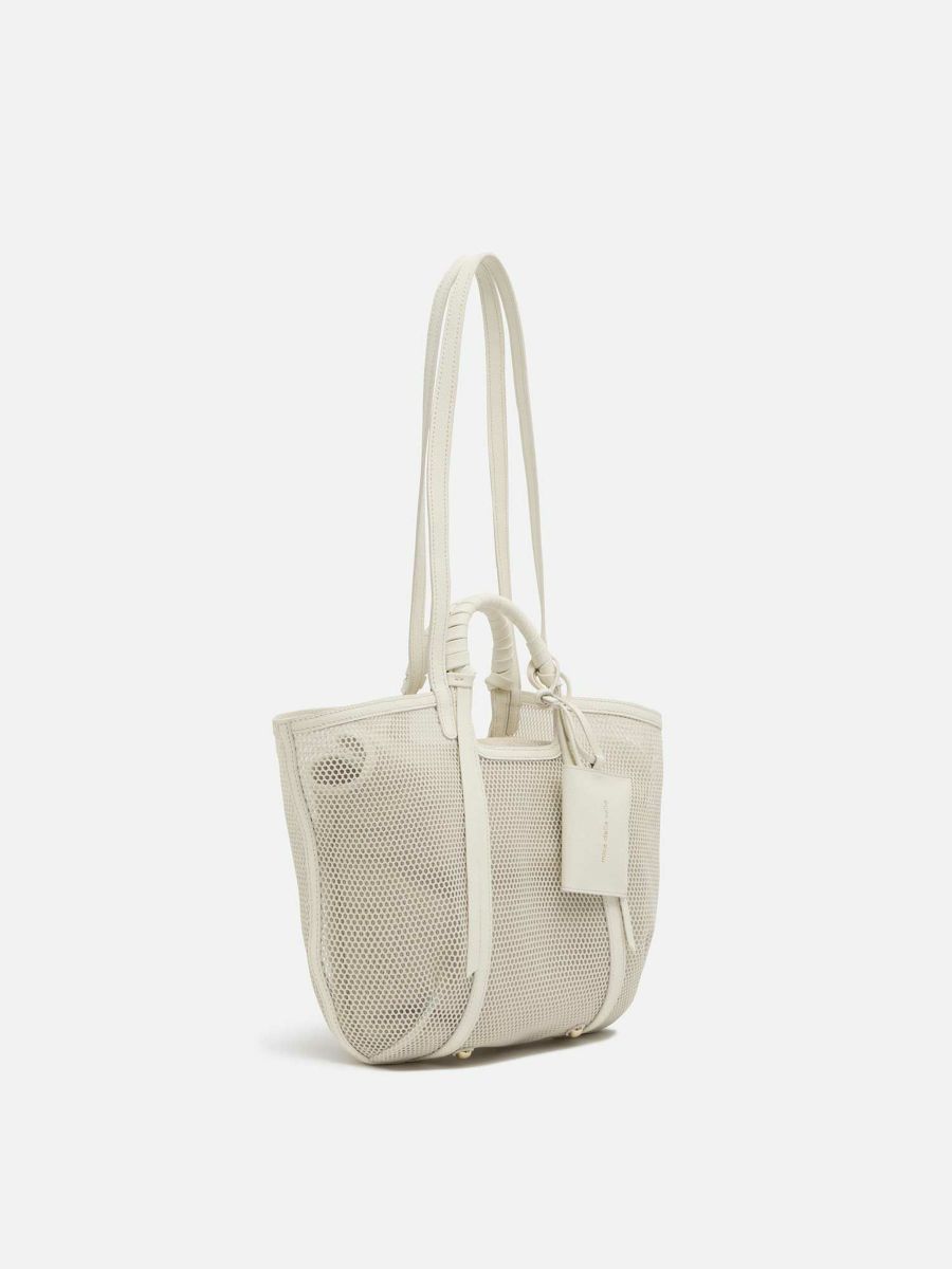 【１着でも送料無料】 メッシュバッグ valle della mica Large |トートバッグ ホワイト バッグ