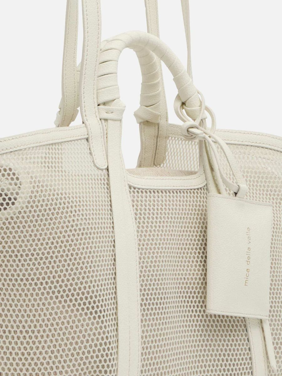 mica della valle メッシュバッグ Large ホワイト |トートバッグ