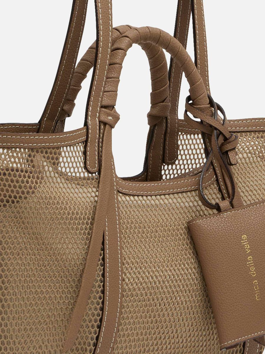 mica della valle メッシュバッグ small ベージュ |トートバッグ