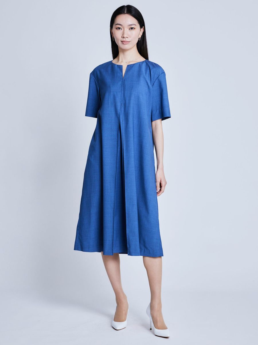 NEW CLOSET ワンピース タック入り ブルー |ワンピース | WAKO