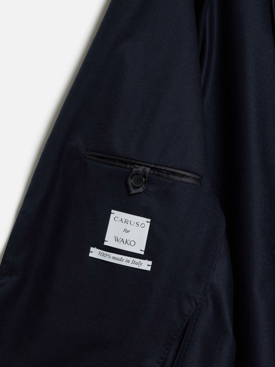 美品CARUSO ネイビー シングル ブレザー WAKO×CARUSO ネイビーブレザー シングル ネイビー |アウター