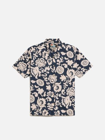 蘭梛ページ 七種茨 パシャっつ シャッフル 子供服ハワイアン アロハシャツセット ブルー パイナップル柄