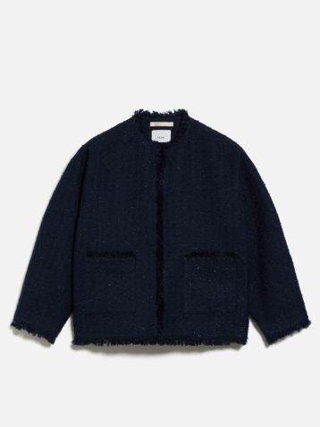 美品　M premier BLACK ノーカラージャケット ホワイト 美品 M premier BLACK ノーカラージャケット ホワイト ALL