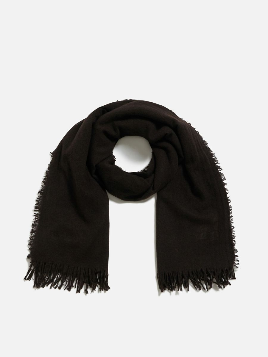 アソースメレ カシミヤマイクロバスケットストールii ダークブラウン