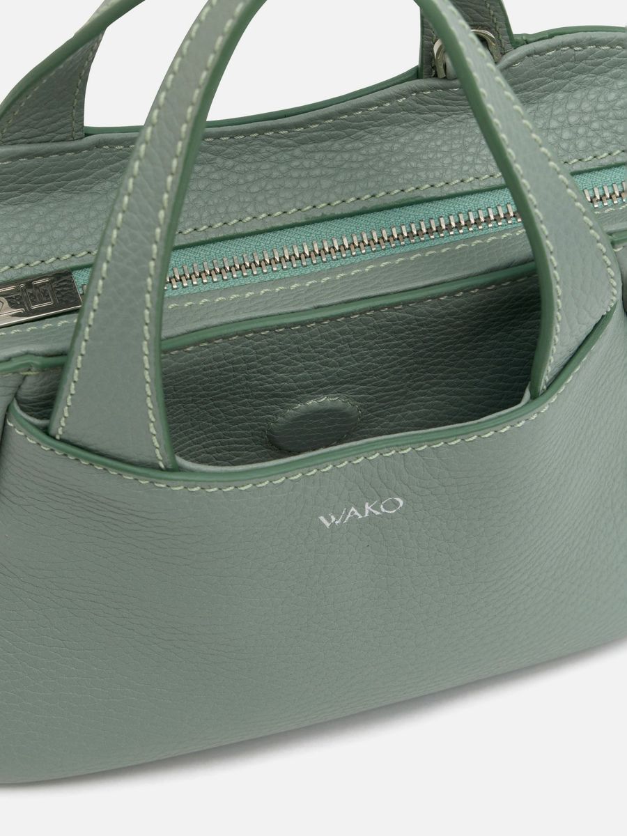 【WAKO×MAURO GOVERNA】スウェード×レザー カーキ ハンドバッグ WAKO×MAURO GOVERNA】スウェード×レザー カーキ ハンドバッグ