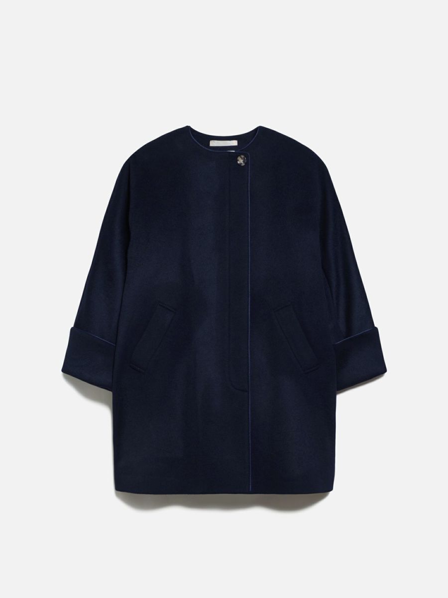 NEW CLOSET ストール付きコート ネイビー |アウター・ジャケット