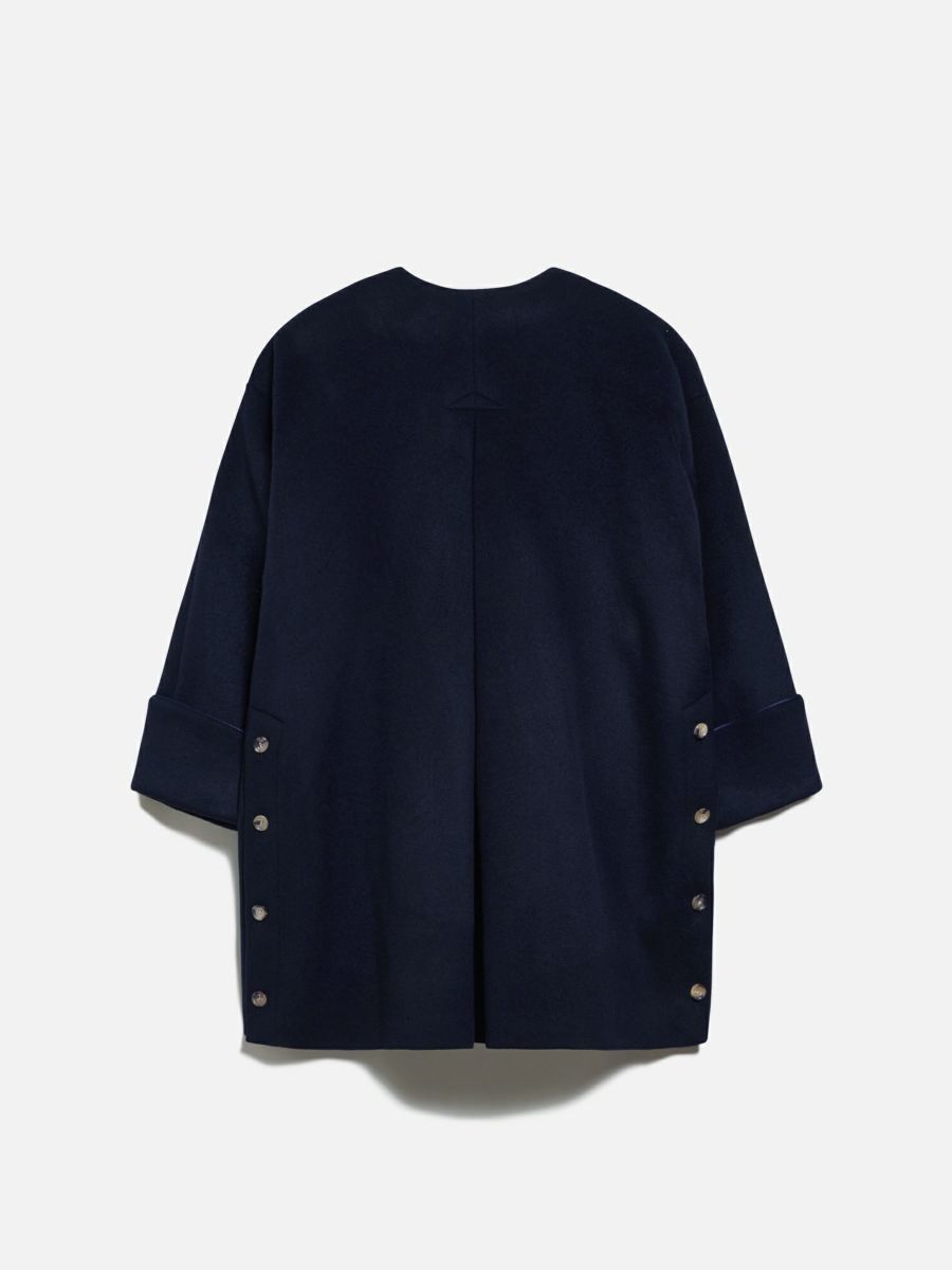 NEW CLOSET ストール付きコート ネイビー |アウター・ジャケット