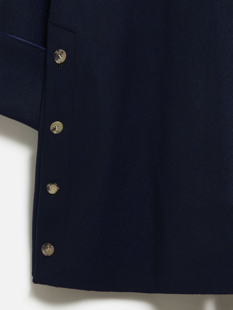 新品！drawer2023 ウールビーバーストールジレ ネイビー　ブラック シルク100%ストール ネイビー – AVLDE