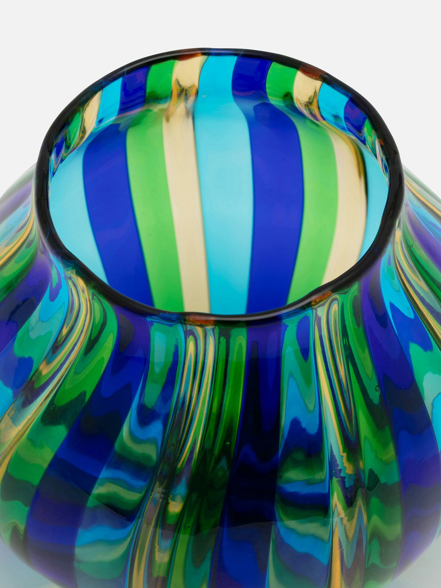 ベネチアンガラス バスケット グリーン　金 　花器　インテリア　置物　美術品 ベネチアンガラス バスケット グリーン 金 花器 インテリア 置物 美術