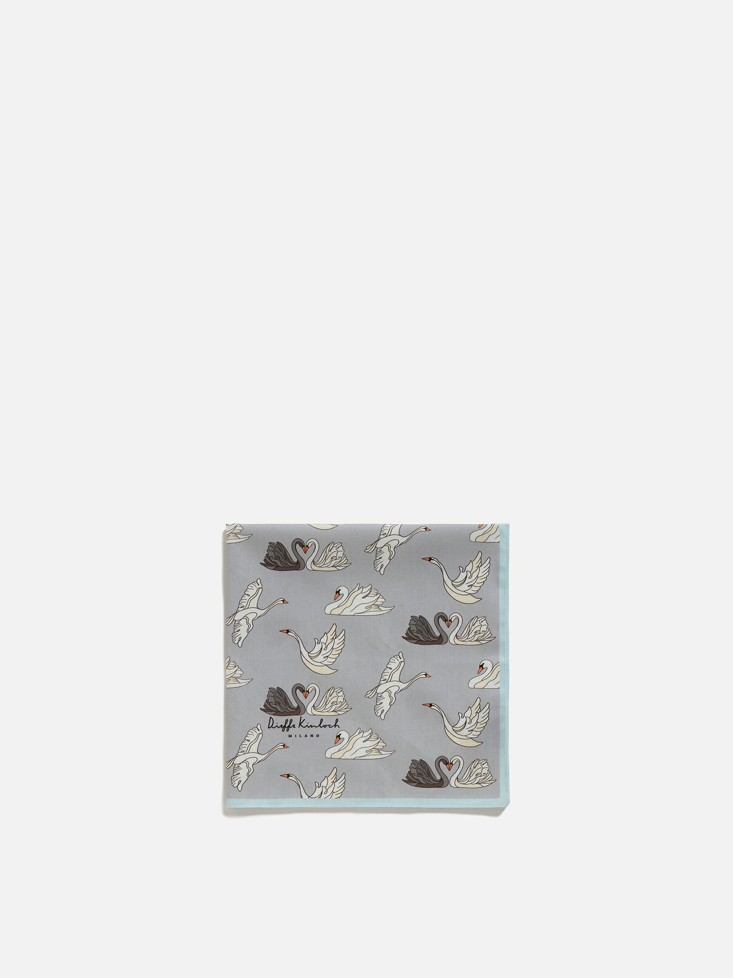 ディエッフェ・キンロック ハンカチ「SWANS」 ミディアムグレー