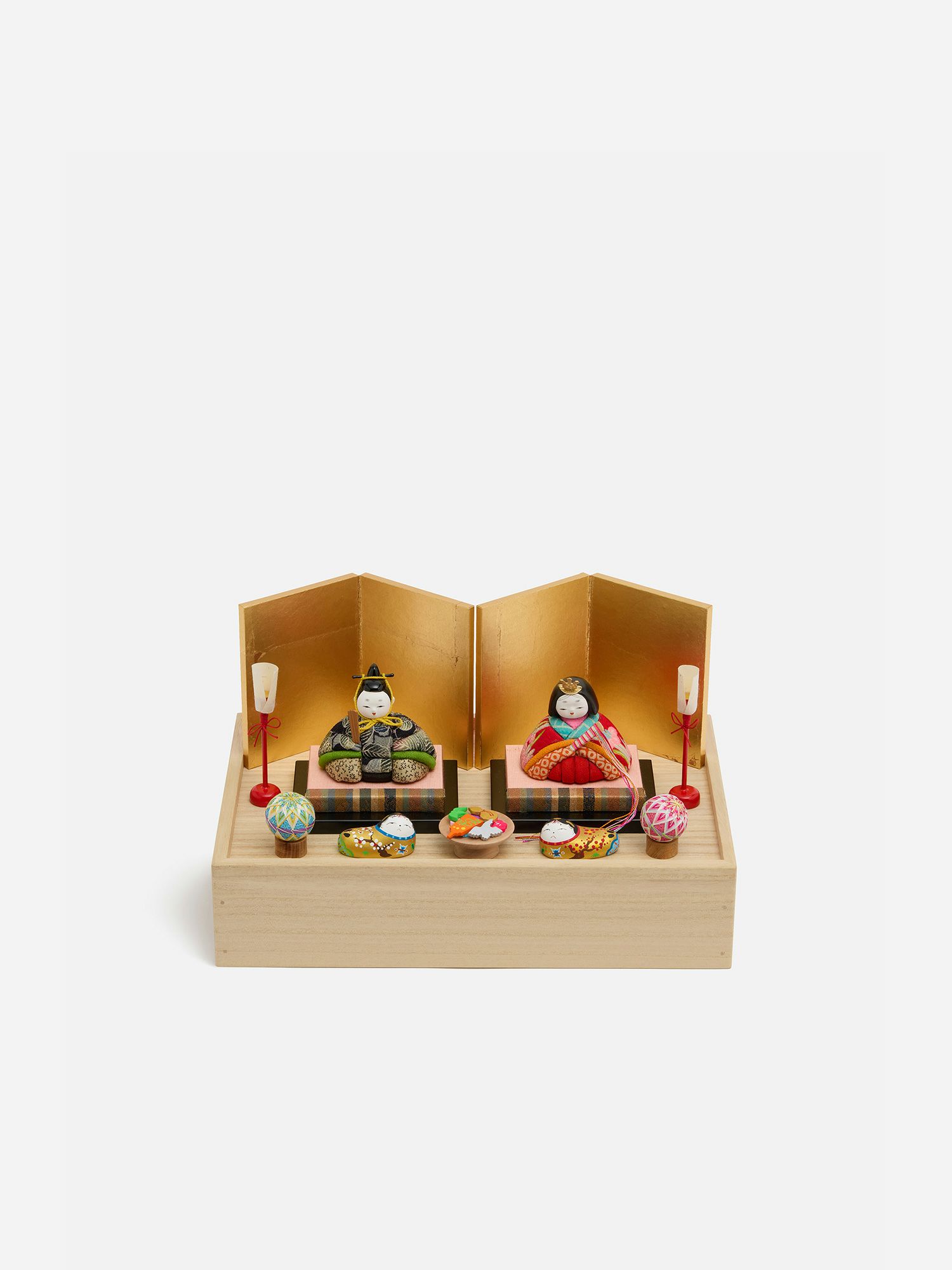 か*こ様 【銀座 和光 WAKO】陶びな 雛人形 桐箱・台座付 親王飾り 陶器